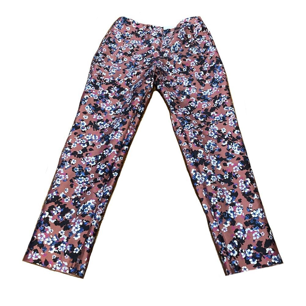 J crew sz 2 Floral Bottoms pink micro flowers pattern good used condition